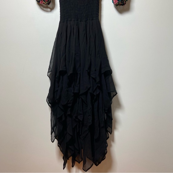 Diane Freis Silk Vintge 80s Boho Ruffle Dress - Picture 6 of 9